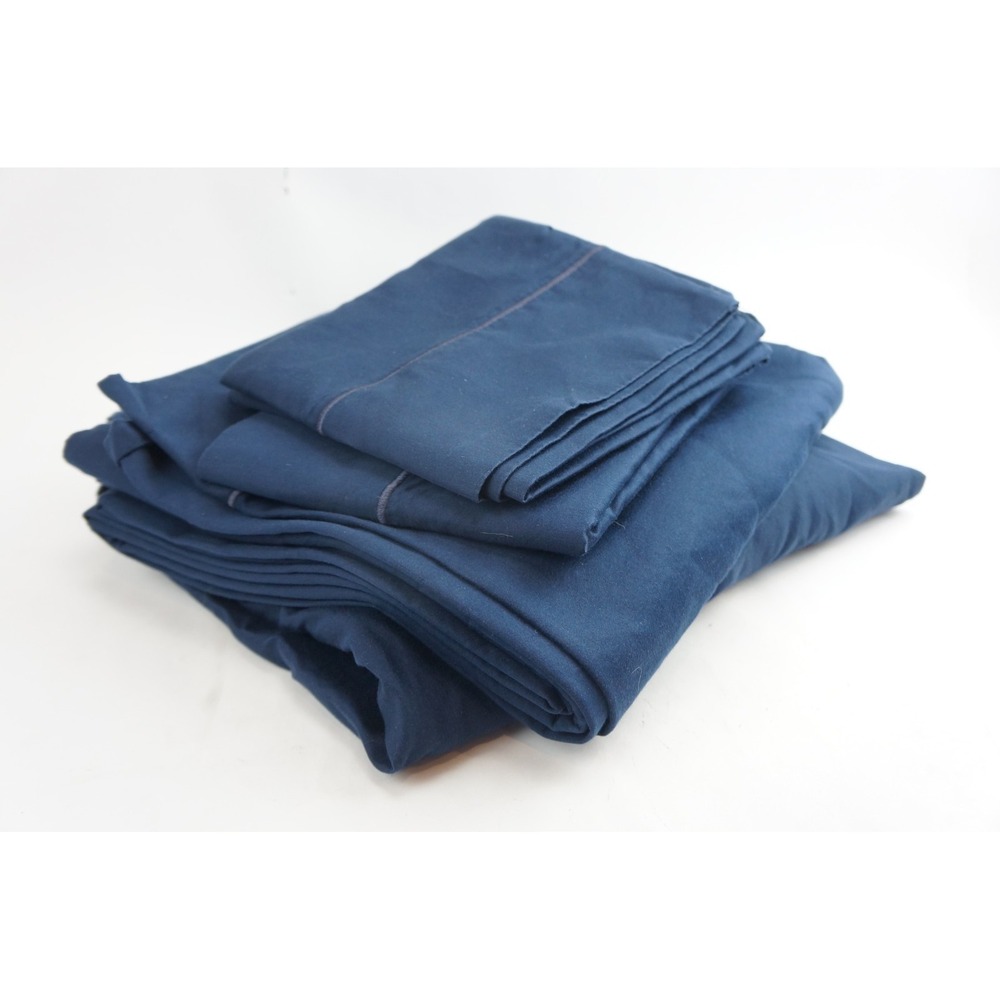 No Box Highland Park 1000TC Queen Pima Cotton 6pc Navy Sheet Set